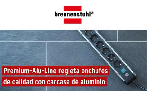 Brennenstuhl Premium ALU Line Regleta Enchufes De 10 Tomas Regleta De