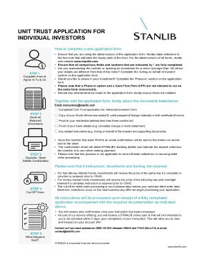 Fillable Online Unit Trust Application For Fax Email Print Pdffiller