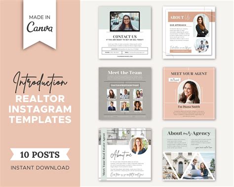 10 Introduction Realtor Instagram Posts Real Estate Agent | Etsy