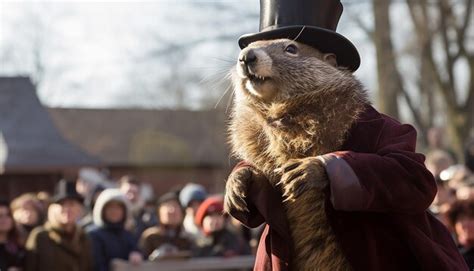 Premium Photo | Stage a whimsical scene at a Groundhog Day festival ...