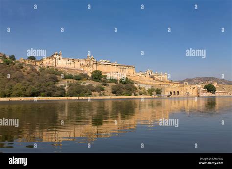 Jaipur Rajasthan India December 022014 Front View Of Amer Fort From