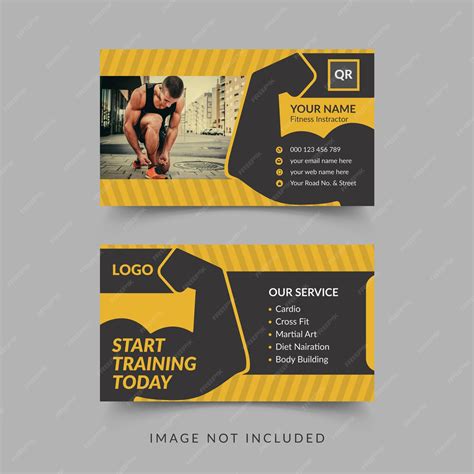 Креативный дизайн шаблона визитной карточки тренажерного зала в векторе ...