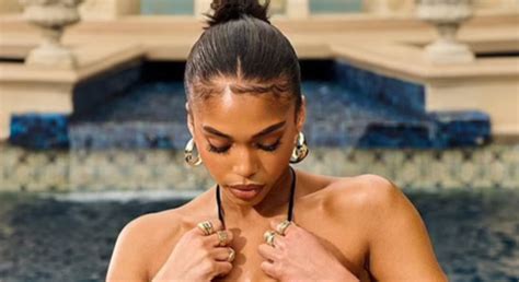 Lori Harvey Flaunts Boobs And Curves In Tiny Black Bikini With Sexy