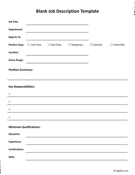Job Expectations Template - Word | Google Docs - Highfile