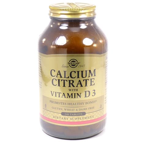 Solgar Calcium Citrate With Vitamin D3 240 Tablets