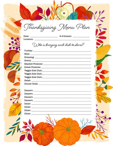 Planning Thanksgiving Dinner Menu