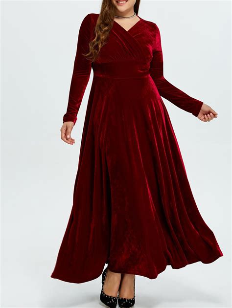 Plus Size Long Sleeve Maxi Velvet Dress Plus Size Dresses Plus Size Maxi Dresses Velvet