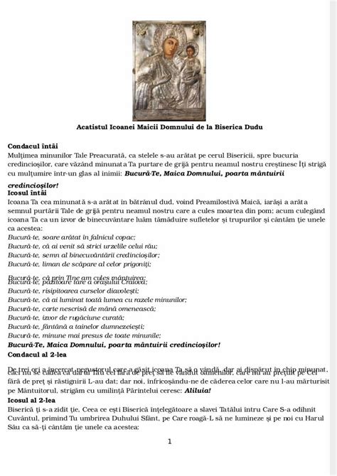 PDF Acatistul Icoanei Maicii Domnului De La Biserica Dudu DOKUMEN TIPS