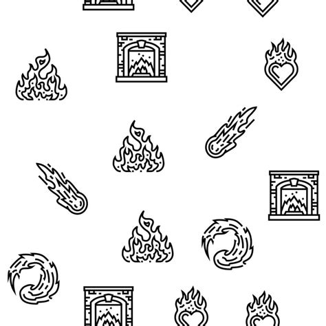 Flame Hot Fire Burn Bonfire Heat Vector Seamless Pattern 19004873 Vector Art At Vecteezy