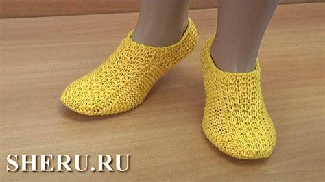 Супер удобные следки без швов на двух спицах. Урок 269 | Тапочки, Тапки ...