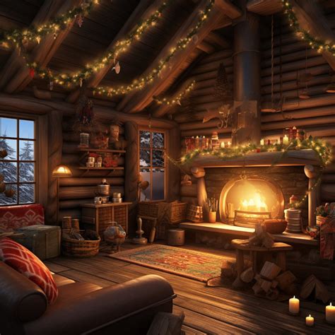 Christmas Log Cabin Interior 14 - Etsy