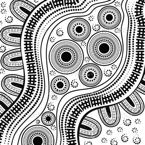 black  white dot art illustration  aboriginal style