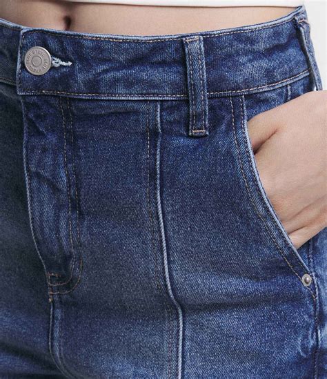 Short Hot Pants Em Jeans Recortes Azul