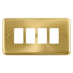 Click Deco Plus Gridpro Satin Brass Gang Front Plate At Ukes