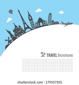 Travel Tourism Background Stock Vector (Royalty Free) 179557355 ...