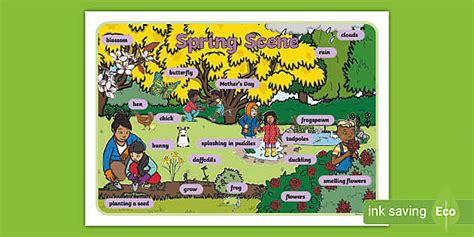 Springtime Scene Word Mat Teacher Made Twinkl