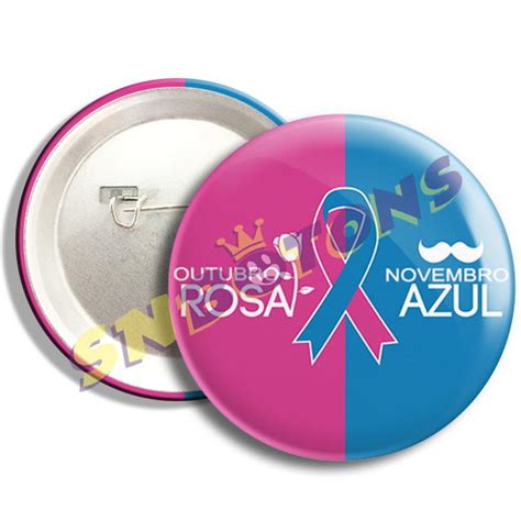 Botons Bottons Outubro Rosa E Novembro Azul Cs0014 Elo7