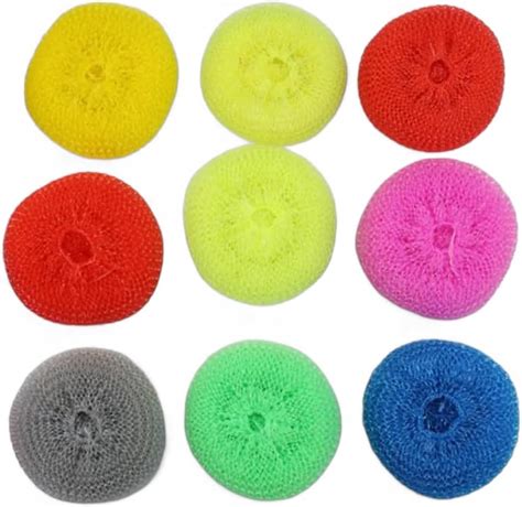 30 PCS Plastic Dish Scrubbers For Dishes Plastic Pot Round Scrubber