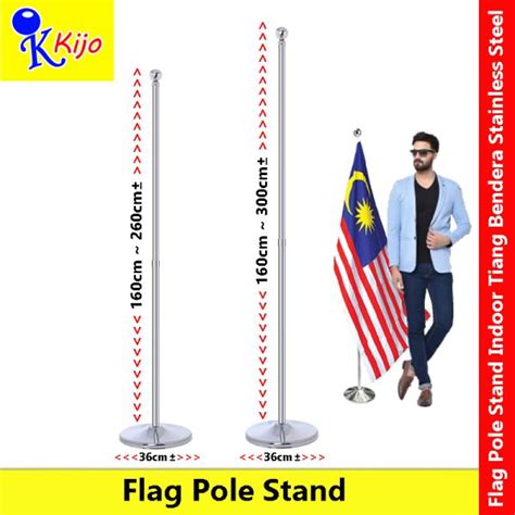 Flag Pole Stand Indoor Tiang Bendera Stainless Steel Kian Joo