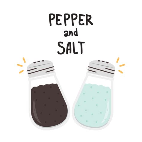 Vector Pepper And Salt Shaker Kitchen Icon Pepper And Salt Bottle