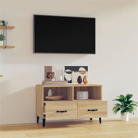 YOSOO Meubles Meuble TV Chêne sonoma 80x36x50 cm Bois d ingénierie