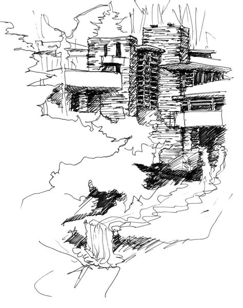 Fallingwater Sketch at PaintingValley.com | Explore collection of ...