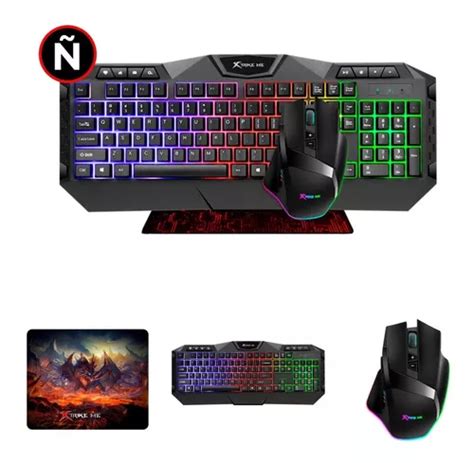 Combo Gamer 3en1 Xtrike Me Teclado Mouse Pad Pc Gaming Juego Cuotas