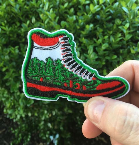 Hiking Boot Embroidered Patch Hiking Patch Backpacking Patch Etsy