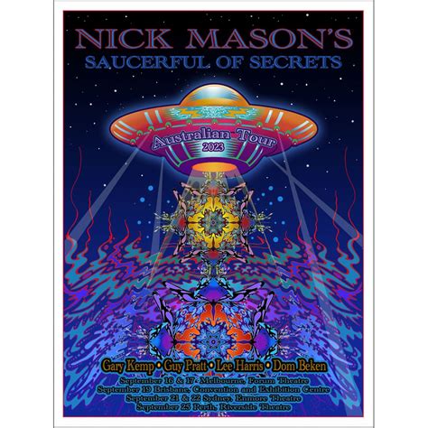 Nick Mason's Saucerful of Secrets Australian Tour 2023 Poster | Shop ...