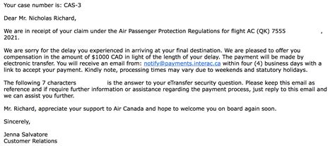 1000 Compensation From Air Canada For A Cancelled Flight Success — Distant Points