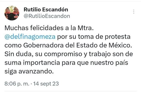 Con el compromiso de Delfina Gómez México sige avanzando Rutilio