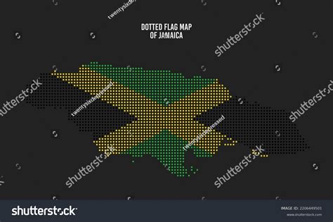 Dotted Jamaica Flag Map Vector Illustration Stock Vector Royalty Free