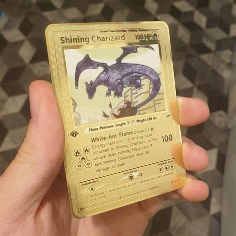 St Edition Shining Charizard Pok Mon Card Style Credit Debit Card