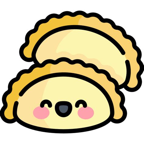 Empanada Kawaii Lineal Color Icon