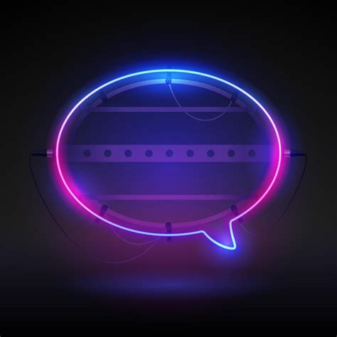 Premium Vector Glowing Neon Speech Bubble