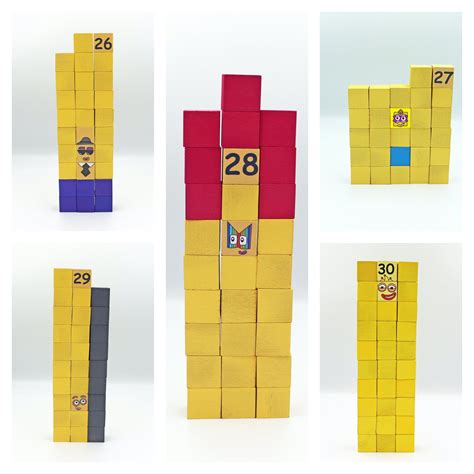 Numberblocks 31 32 35 36 stackable wooden blocks – Artofit