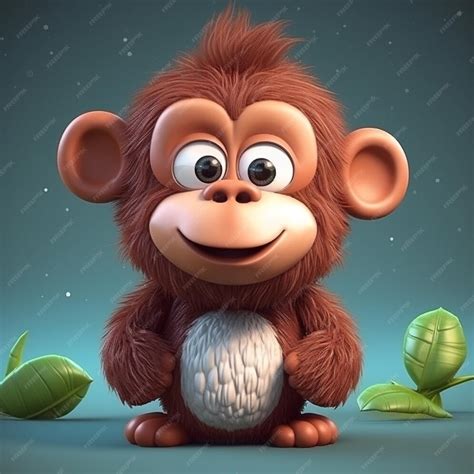 Premium Ai Image Cartoon Orangutans Baby Orangutans Orangutans 3d