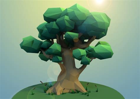 Cartoon Trees D Tree Unity D D Modelle Low Poly Art Low Poly D