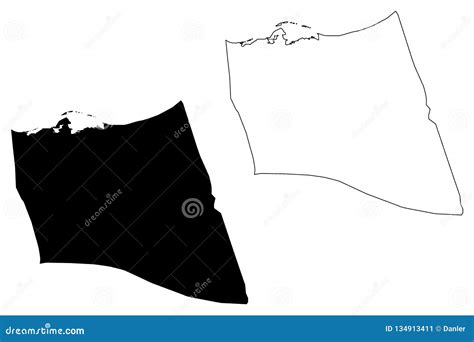 North Sinai Governorate Map Vector Stock Vector - Illustration of line ...