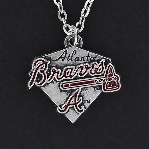 Atlanta Braves Necklace Pewter Charm On A Cable Chain Mlb Etsy