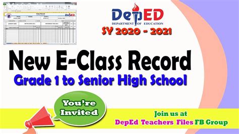 E Class Record Templates Deped Ecr For Sy 2023 2024 Teach