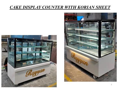 Cold Square Stainless Steel Sweet And Cake Display Counters For