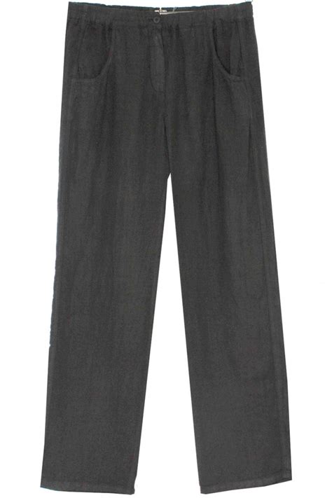 Backstage Black Linen Trousers Trousers From Shirt Sleeves UK