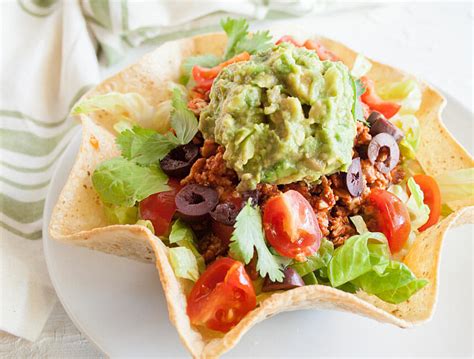 Vegan Taco Salad In A Homemade Tortilla Bowl Create Mindfully