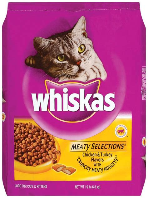 Whiskas Dry Cat Food Meaty Selections Chicken & Turkey 15 lb. Bag