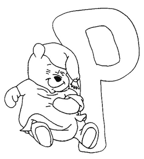 Coloriage Alphabet Winnie Ourson 16 LesColoriages Net