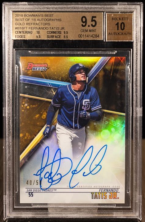 Fernando Tatis Jr Bowman S Best Gold Refractor Rc Auto Bgs