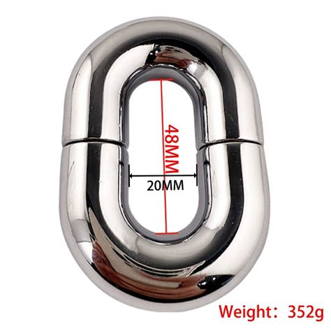 Male Heavy Magnetic Ball Scrotum Stretcher Weight Ring Metal Penis Loc Keepmelocked