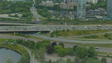 Aerial Freeway Traffic On Gardiner Expressway Stock Footage Video (100% ...