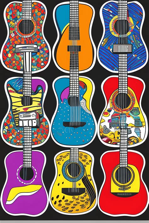 Guitars Pop Art Graphic · Creative Fabrica